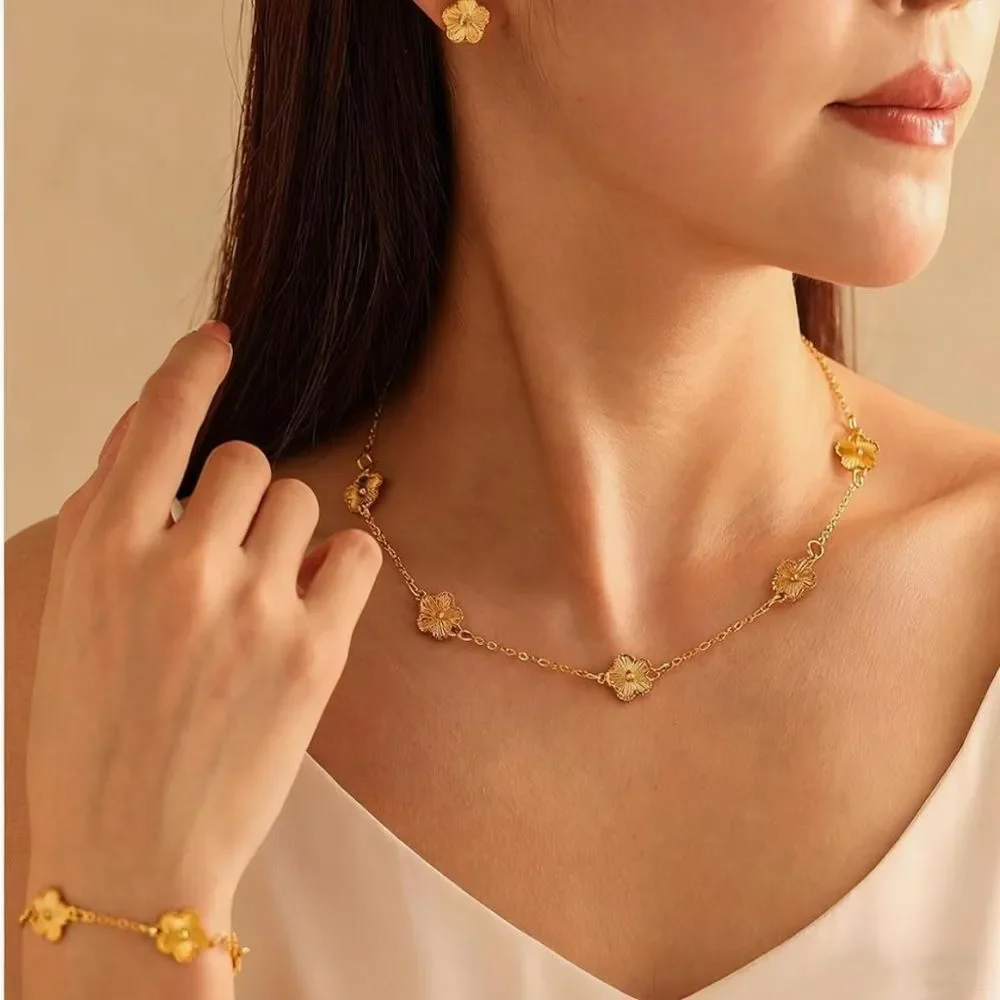 Four Leaf Clover Set for Women 18K Gold Plated